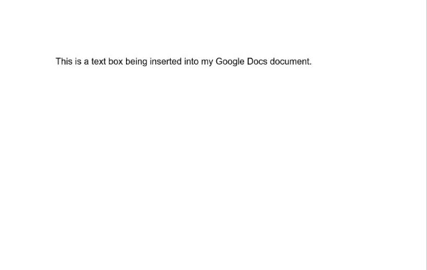 A text box inserted in a Google Docs document