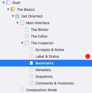 Using labels in Scrivener - view labels as dots in Binder.